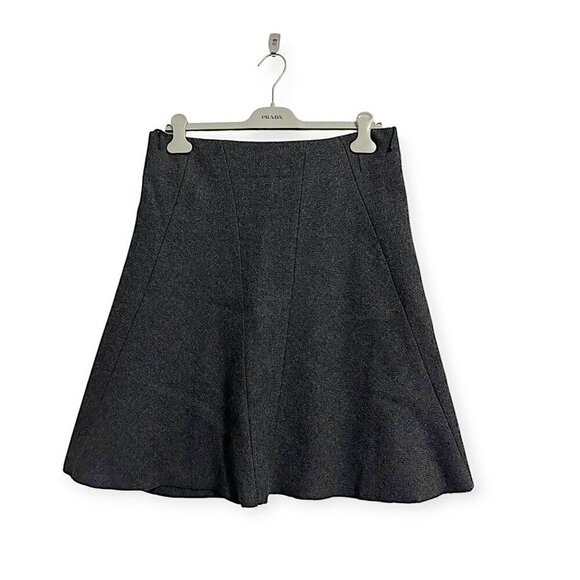 Prada Gray Wool A line skirt,   Size 46 Italy/L - Picture 1 of 10
